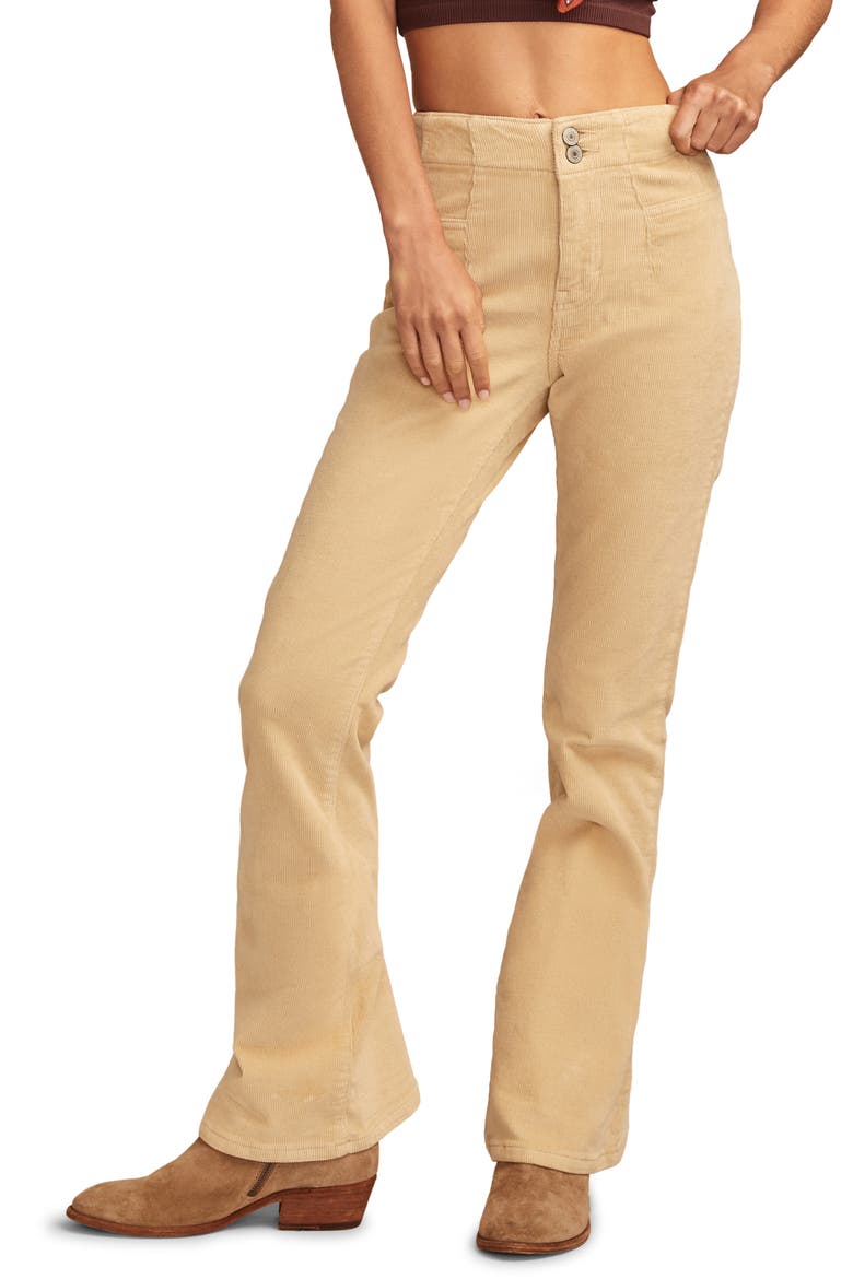 Stevie Seamed High Waist Corduroy Flare Pants, Main, color, STEPSTONE WASH