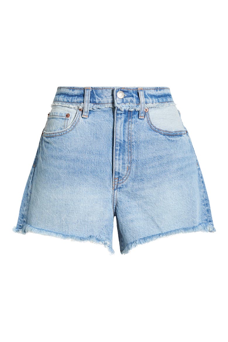 The Knockout High Waist Denim Shorts, Alternate, color, STARRY