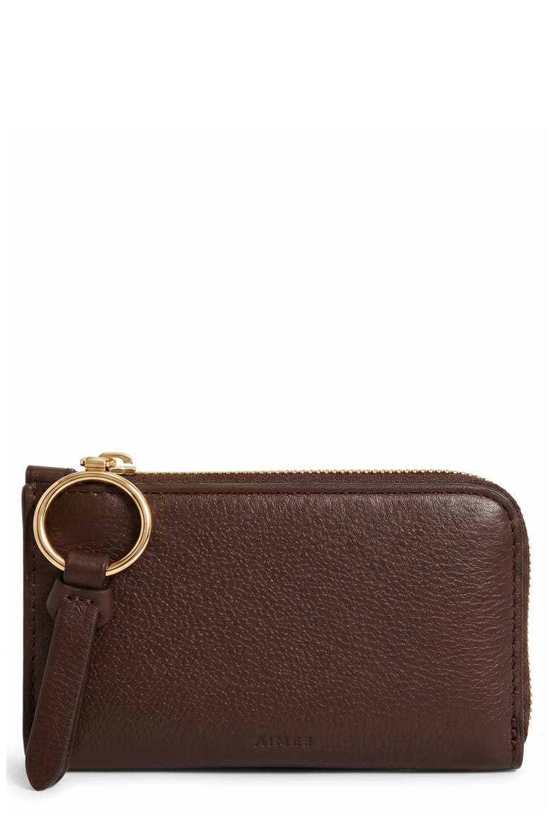 Moxy Snake Embossed Leather Slim Wallet, Main, color, FUDGE