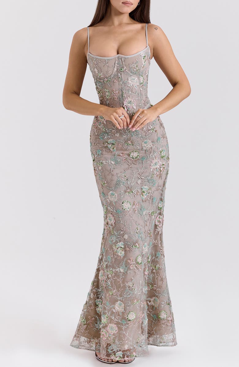 HOUSE OF CB Naima Embroidered Sequin Mermaid Gown, Main, color,