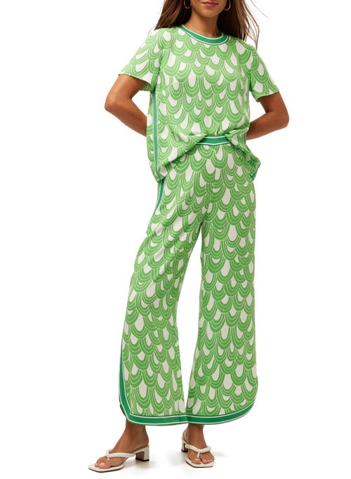 Trina Turk Overhead Pant In Grass Court Green/whitewash