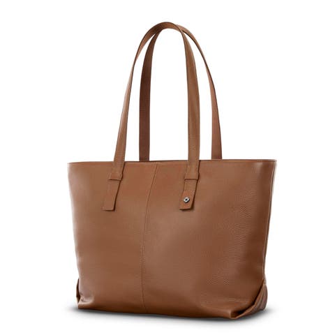 Mobile Solution 2 Leather Tote W/ Laptop Sleeve