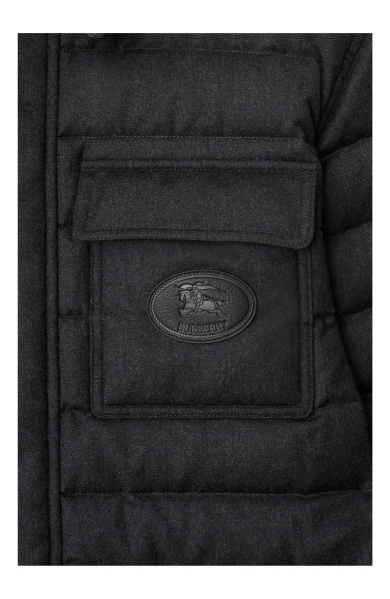 Burberry Wool Flannel Padded Overshirt, Alternate, color, Charcoal Grey