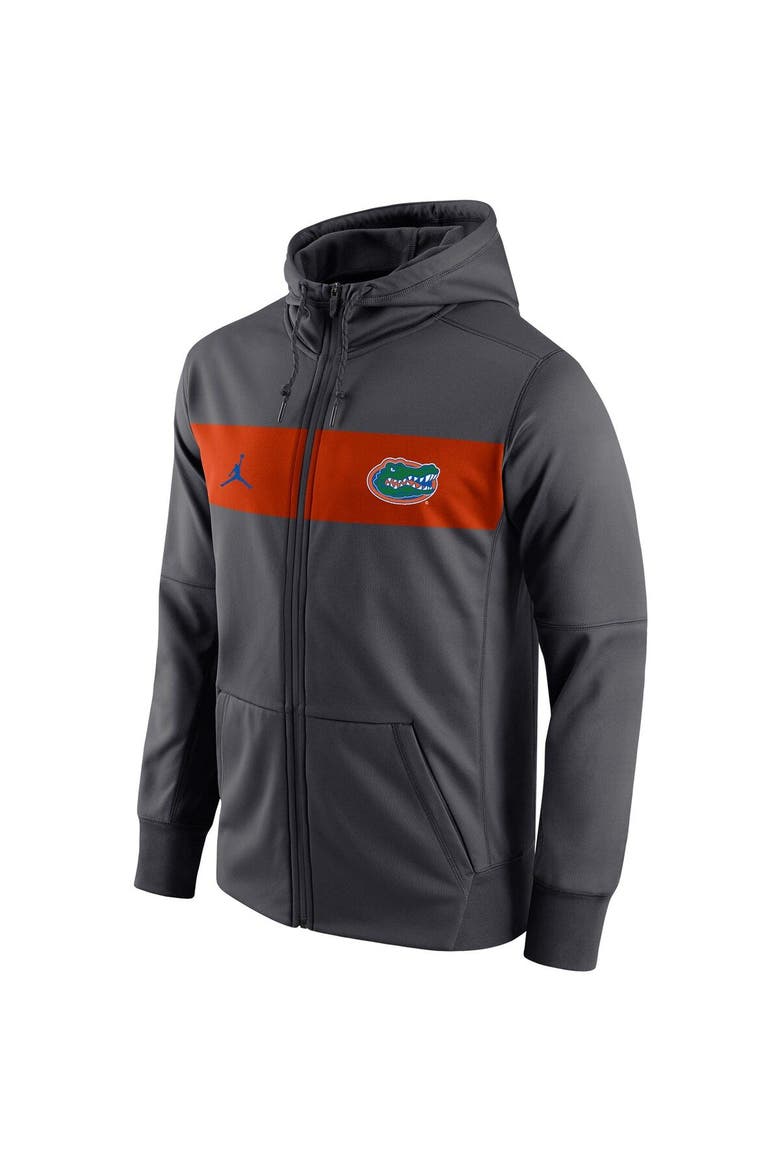 Men's Jordan Brand Anthracite Florida Gators Logo Performance Full-Zip Hoodie, Alternate, color, Anthracite
