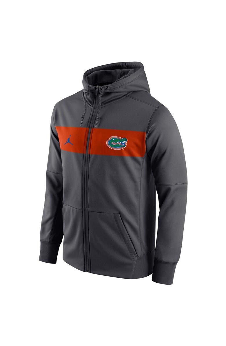Jordan Brand Men's Jordan Brand Anthracite Florida Gators Logo Performance Full-Zip Hoodie, Alternate, color, 