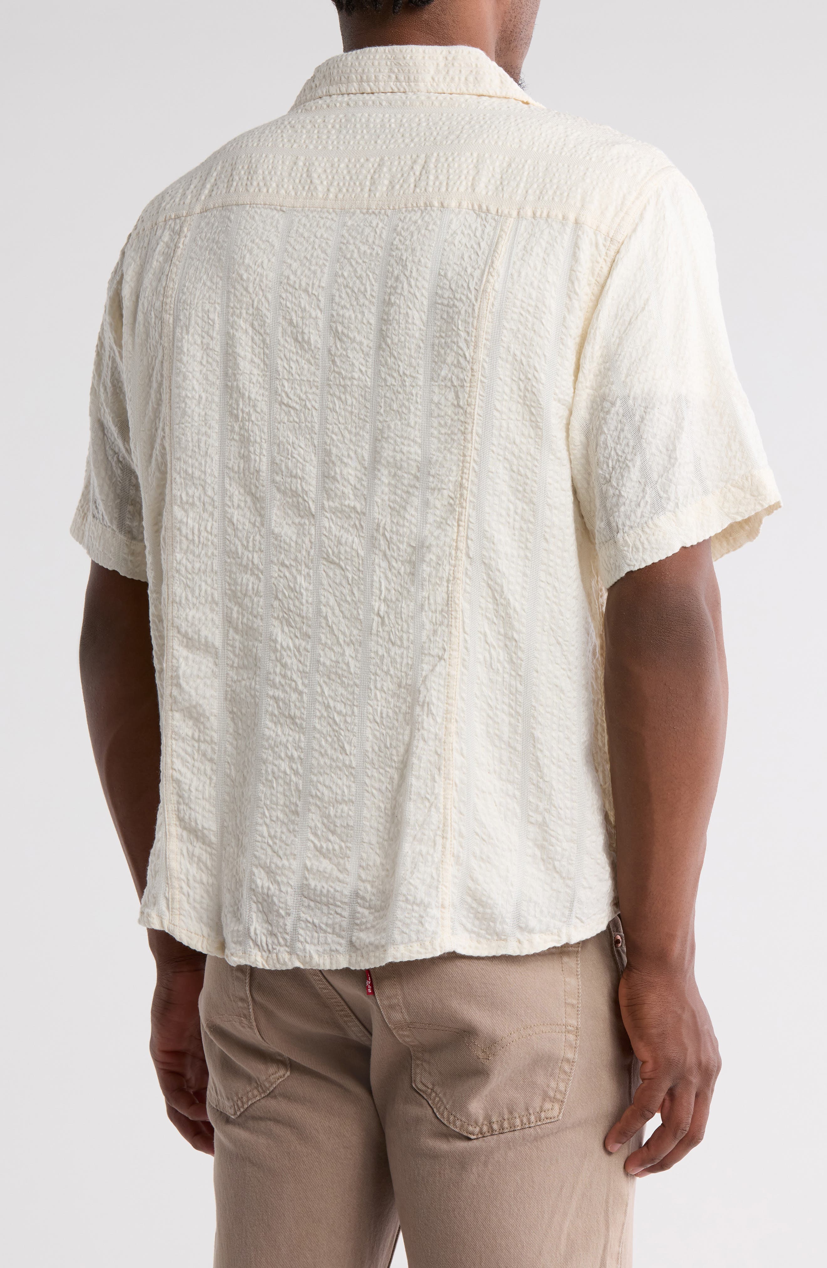 Stripe Seersucker Camp Shirt - image 4