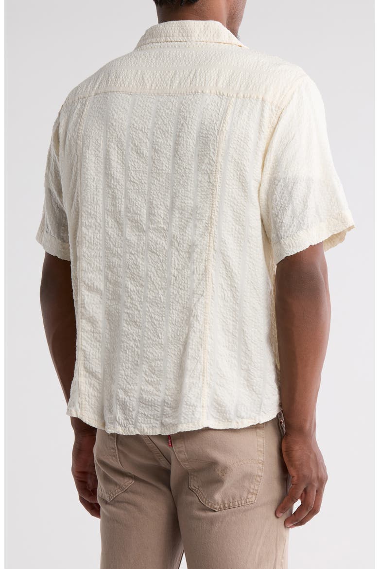 Stripe Seersucker Camp Shirt, Alternate, color, WHITE
