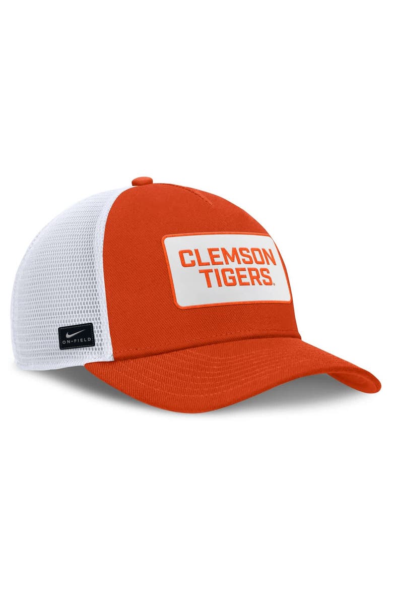 Men's Nike Orange/White Clemson Tigers 2025 On-Field Rise Patch Trucker Adjustable Hat, Alternate, color, Orange