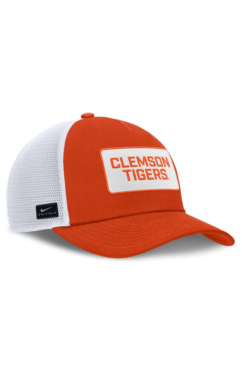 Nike Men's Nike Orange/White Clemson Tigers 2025 On-Field Rise Patch Trucker Adjustable Hat, Alternate, color, Orange