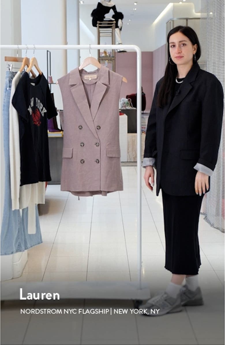 Olivia Double Breasted Linen Blend Vest, sales video thumbnail