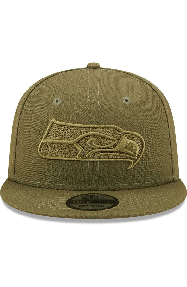 New Era Men's New Era Olive Seattle Seahawks Color Pack 9FIFTY Snapback Hat, Alternate, color, 