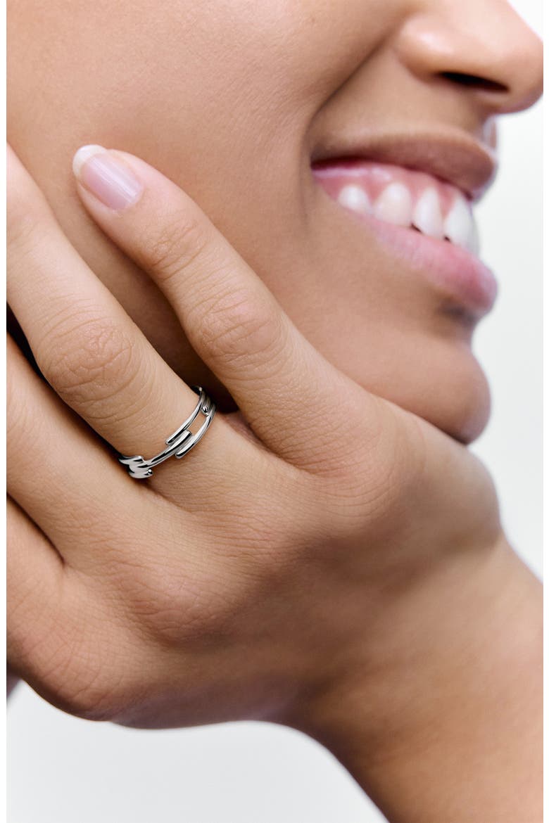 Signature Link Stacking Ring, Alternate, color, STERLING SILVER