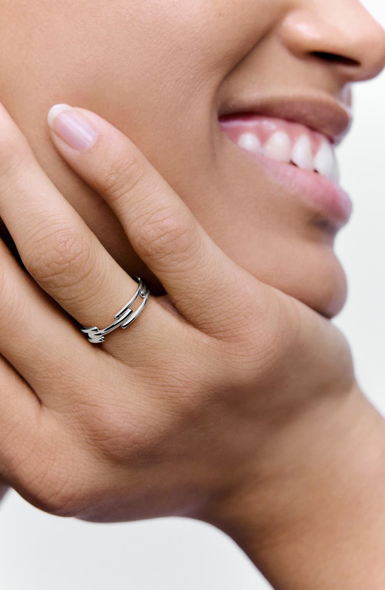 Monica Vinader Signature Link Stacking Ring, Alternate, color, Sterling Silver