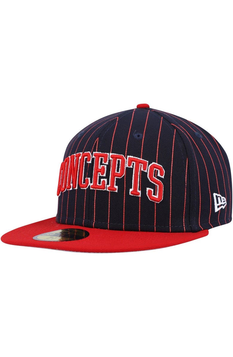 New Era Men's New Era  Navy Boston Red Sox Concepts Pinstripe 59FIFTY Fitted Hat, Alternate, color, 