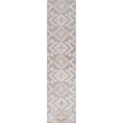 Jonathan Y Sumak High-low Pile Neutral Diamond Kilim Indoor/outdoor Area Rug In Beige/gray