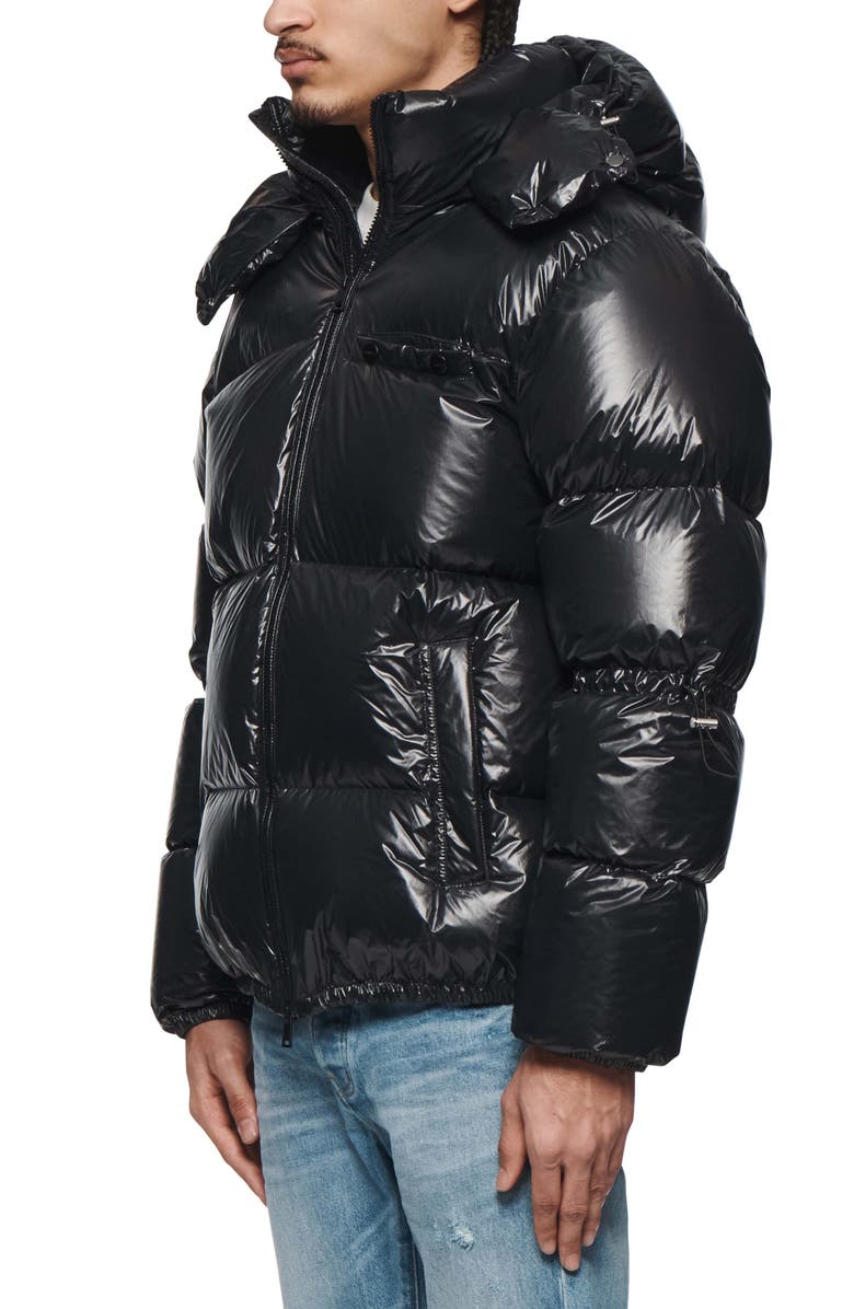 PURPLE BRAND Hooded Nylon Down Puffer Jacket, Alternate, color, 