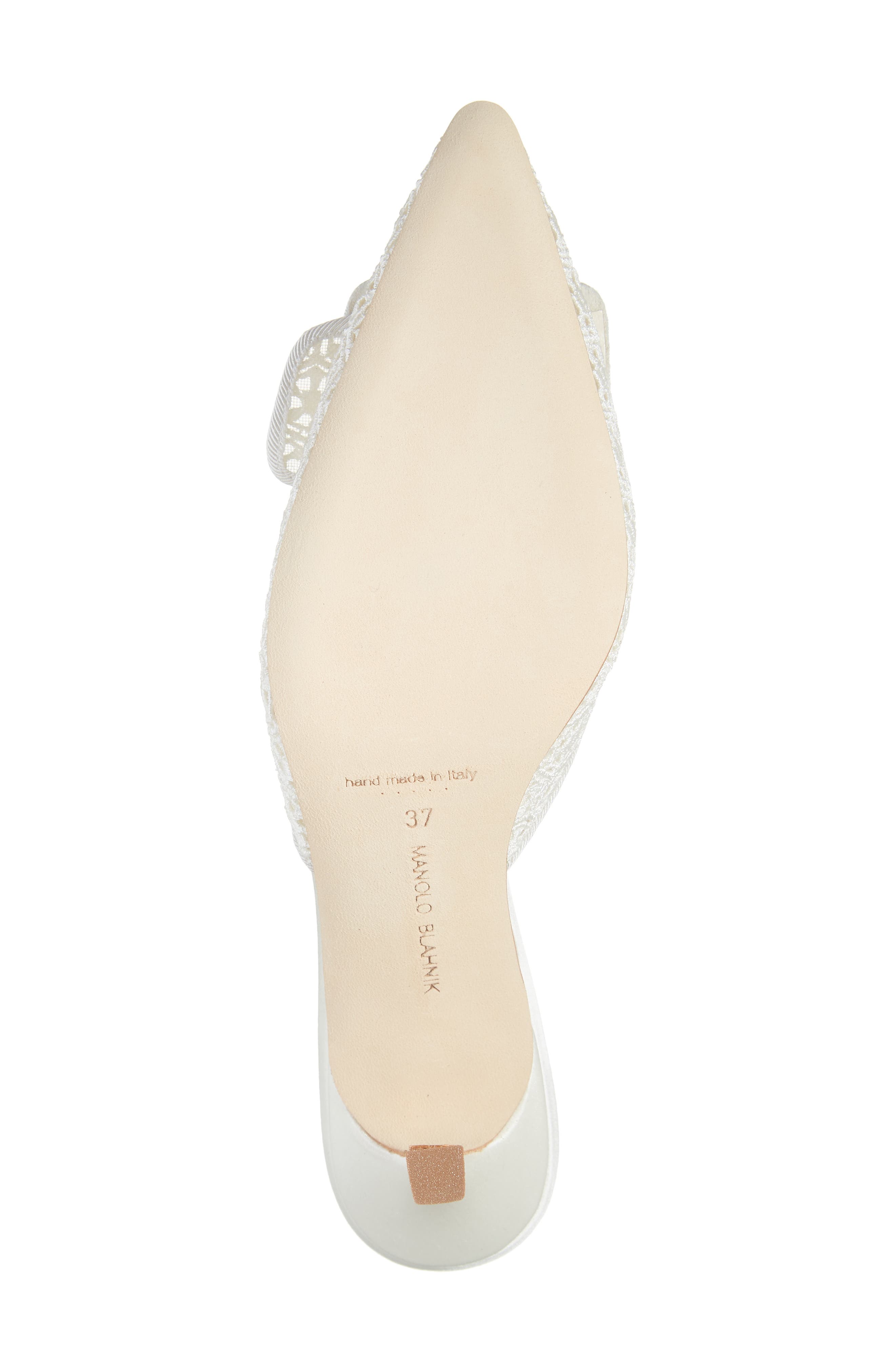 Manolo Blahnik Maysalebi Lace Buckle Pointed Toe Mule, Alternate, color, 