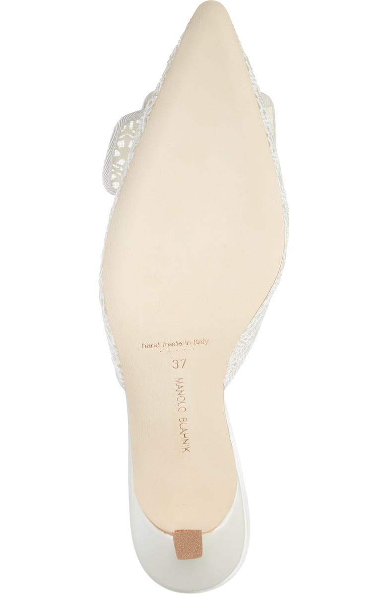 Manolo Blahnik Maysalebi Lace Buckle Pointed Toe Mule, Alternate, color,