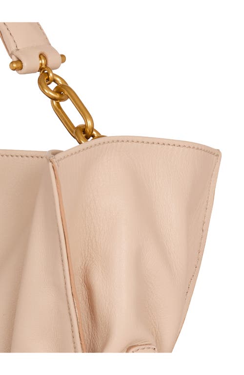 Shop Balmain Medium Anthem Leather Tote In Beige
