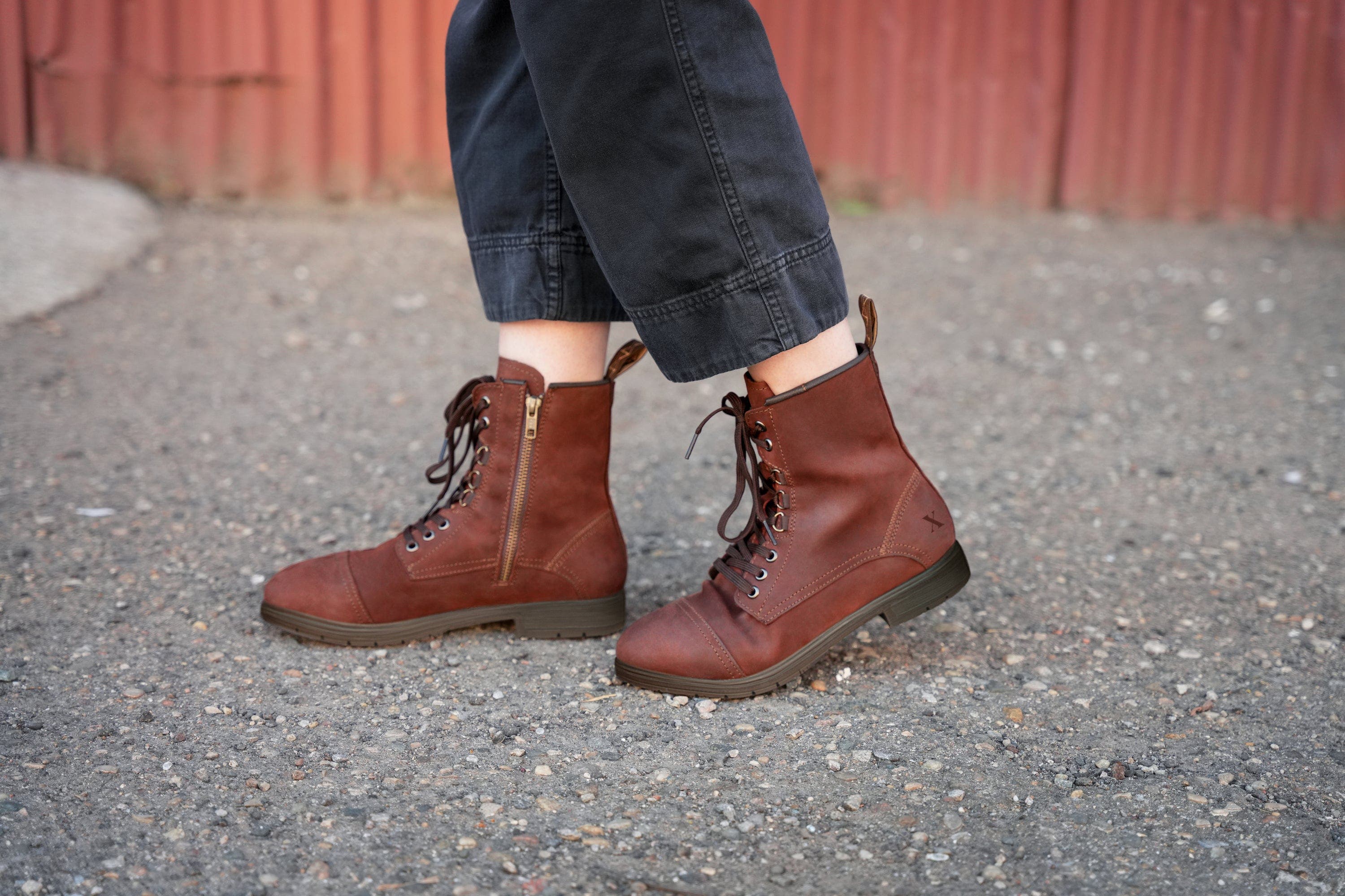 Xena Workwear Spice Steel Toe Combat Safety Boot, Alternate, color, Auburn