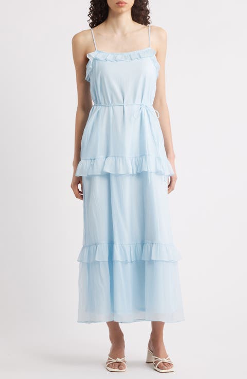 Tie Strap Tiered Midi Dress