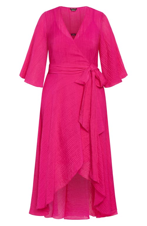 City Chic Fiona High/low Wrap Maxi Dress In Pink