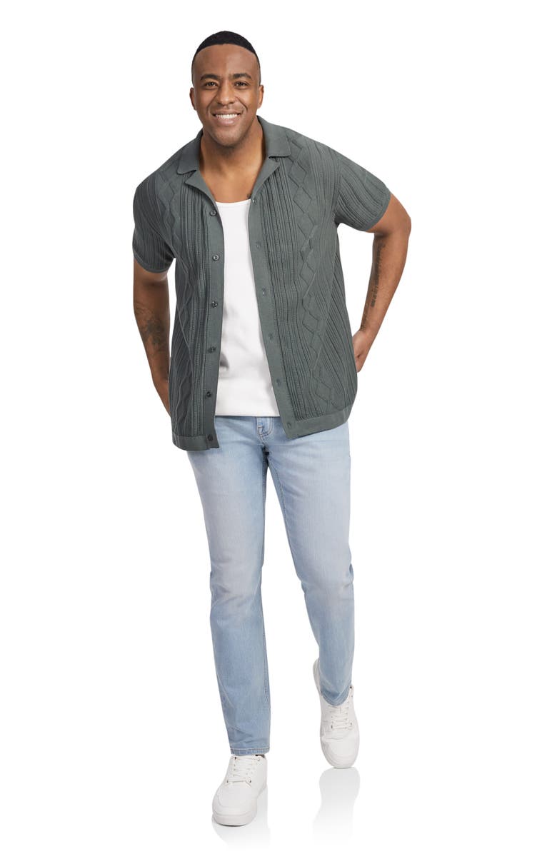 Johnny Bigg Thomas Cable Short Sleeve Cardigan, Alternate, color,