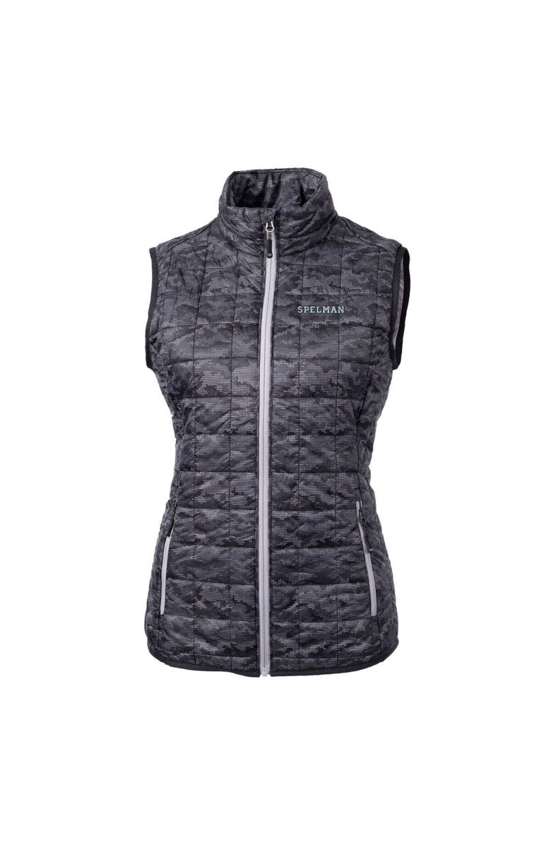 Cutter & Buck Women's Cutter & Buck Black Spelman College Jaguars Eco Full-Zip Puffer Vest, Main, color,