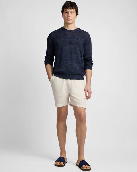 Silk Linen Long Sleeve Crewneck Sweater