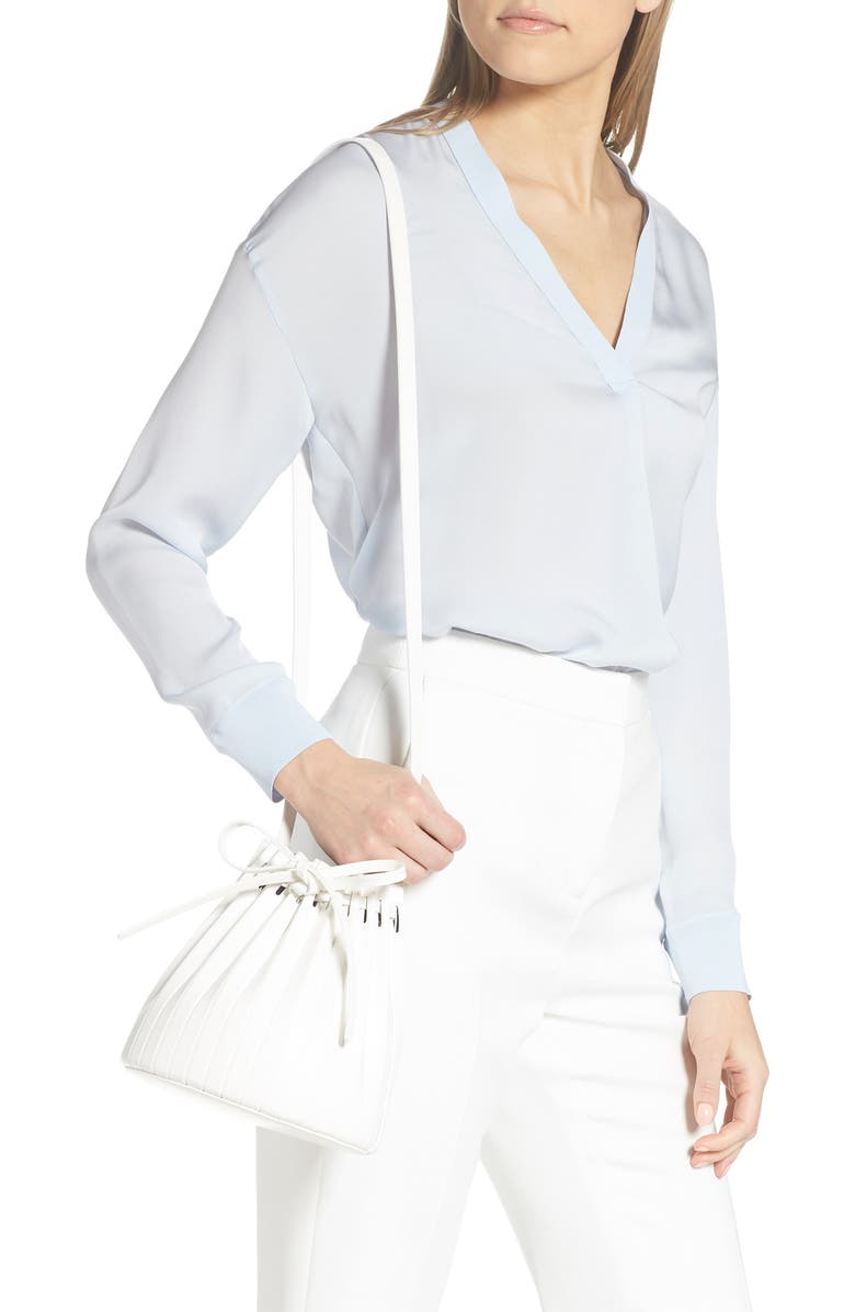 Mansur Gavriel Mini Pleated Leather Bucket Bag, Alternate, color,