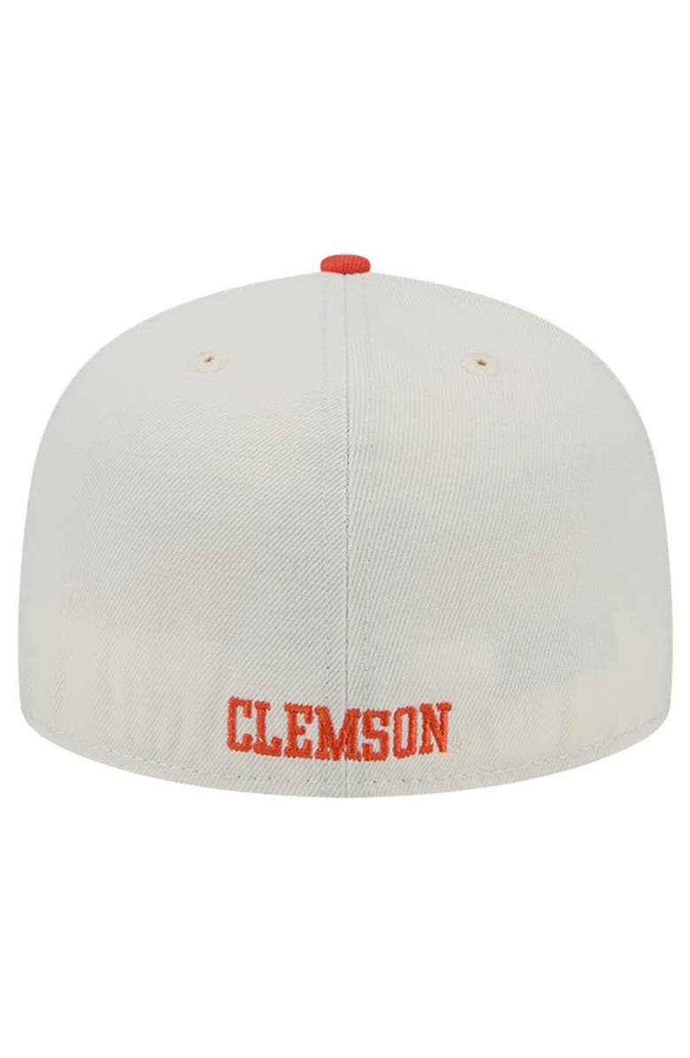 New Era Men's New Era Clemson Tigers Chrome White Vintage 59FIFTY Fitted Hat, Alternate, color,