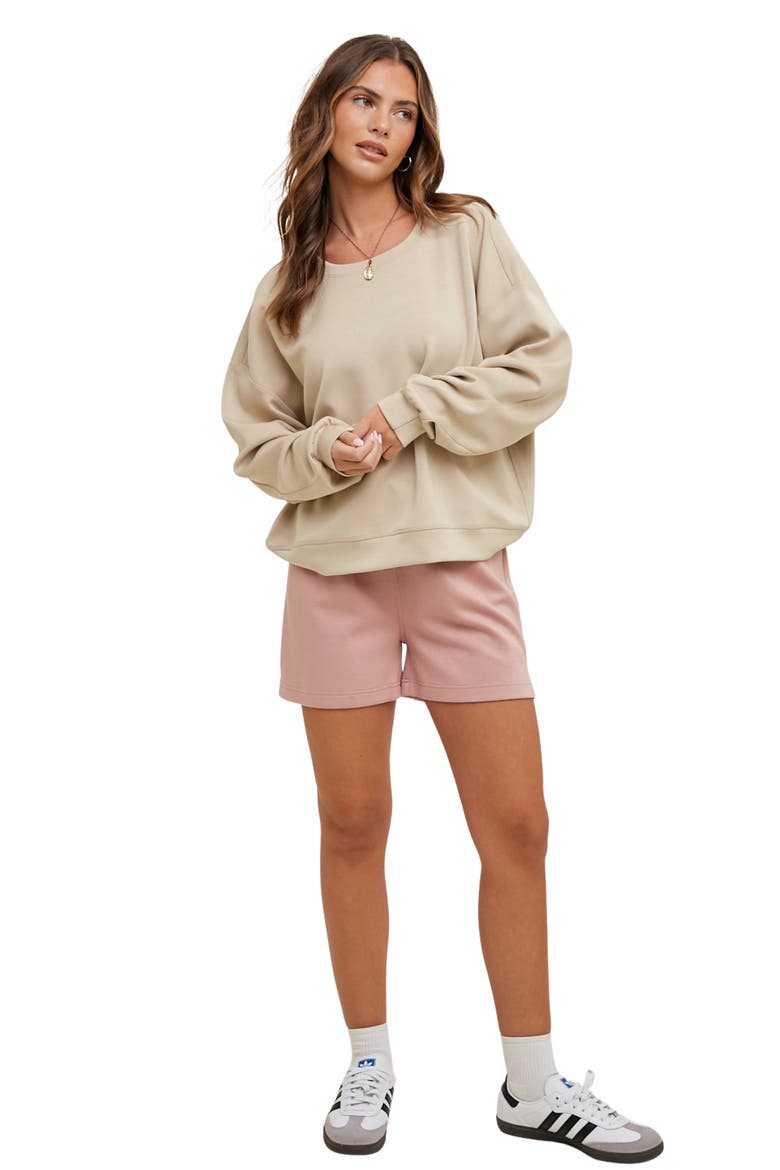 Scuba Sweat Shorts, Alternate, color, MAUVE