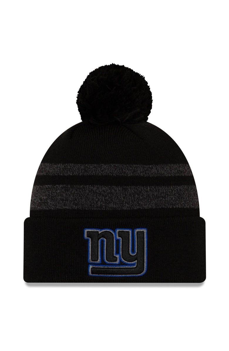 New Era Men's New Era Black New York Giants Dispatch Cuffed Knit Hat With Pom, Main, color, 