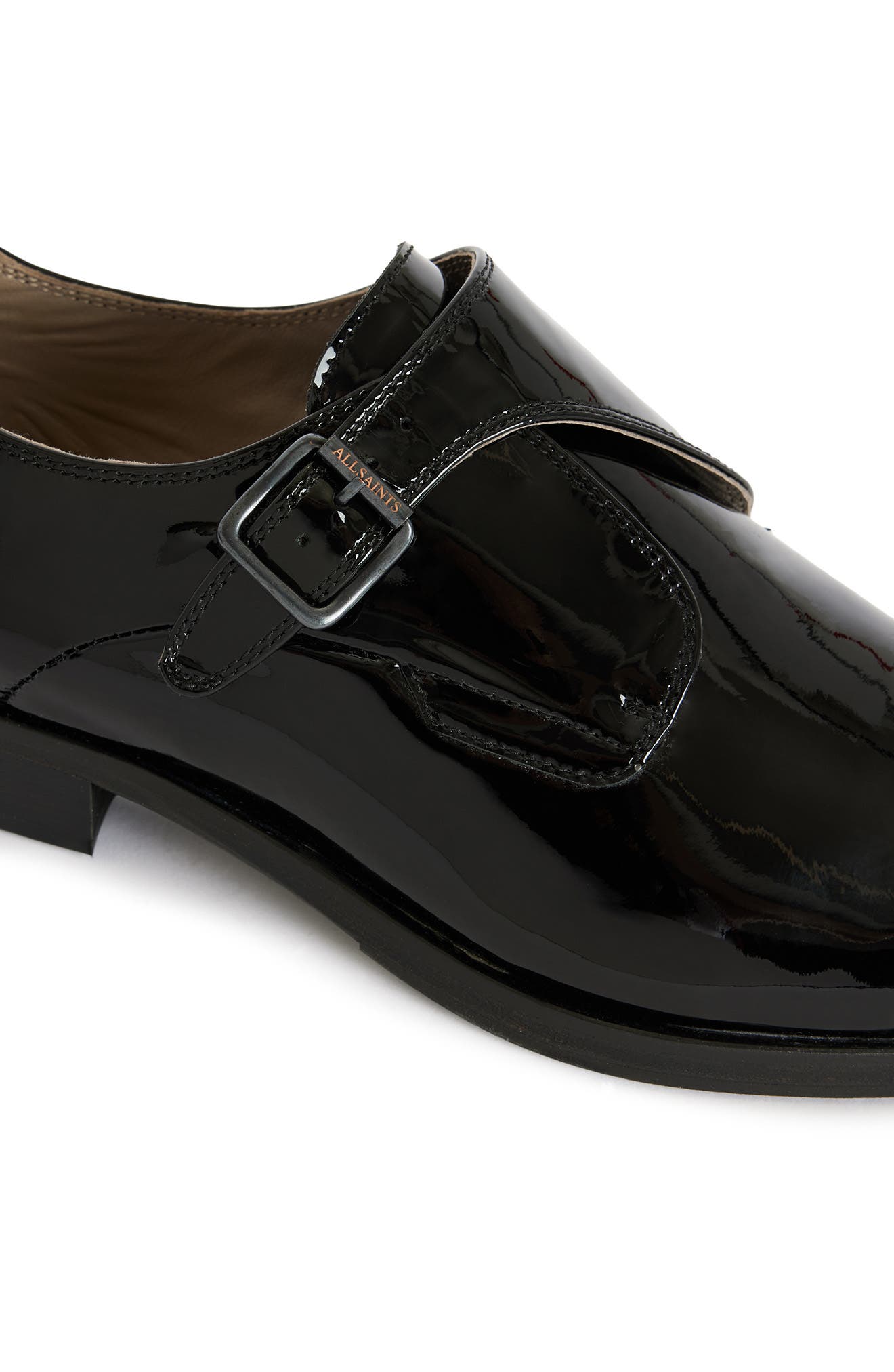 AllSaints Keith Monk Strap Shoe, Alternate, color, Black