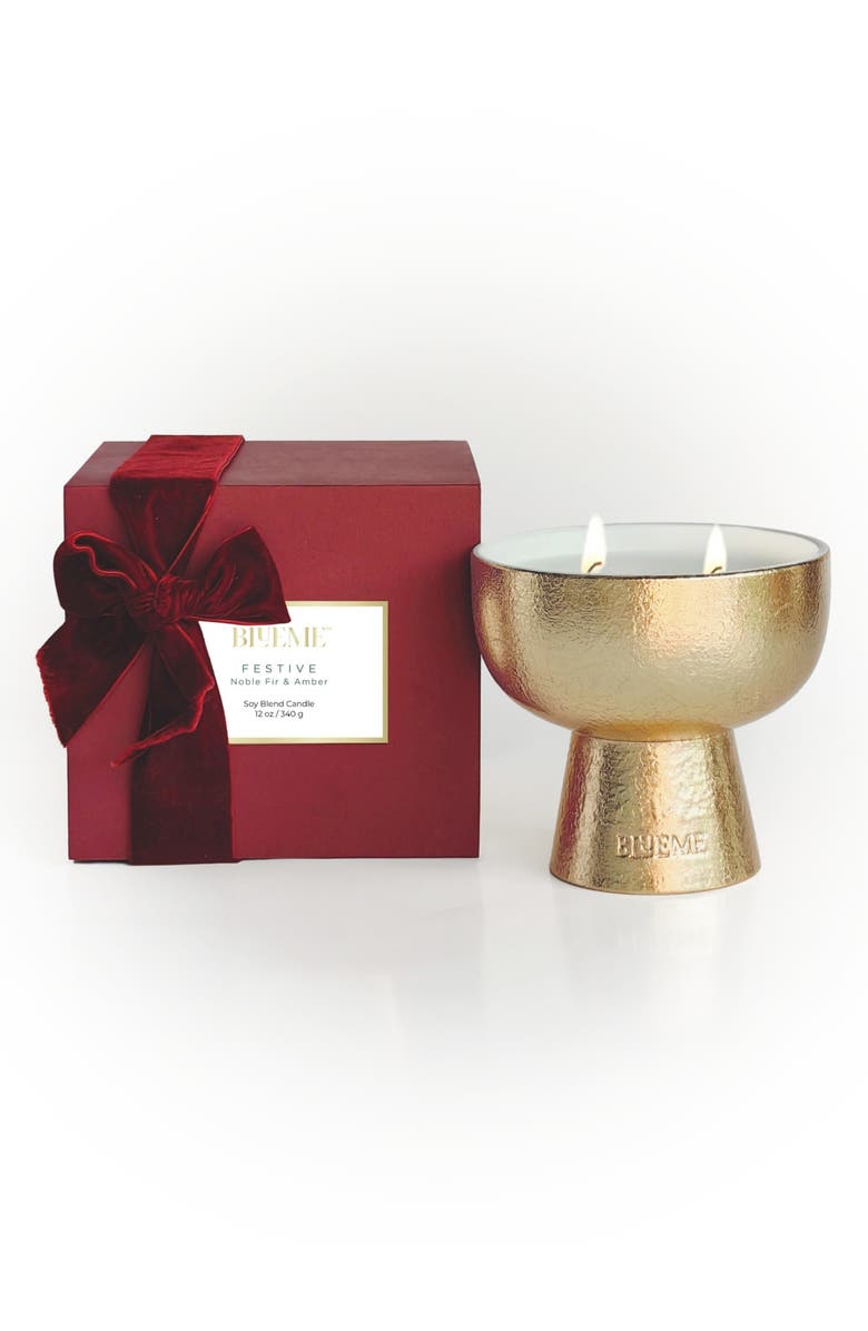 Blueme Festive Medium Ceramic Candle, Main, color,