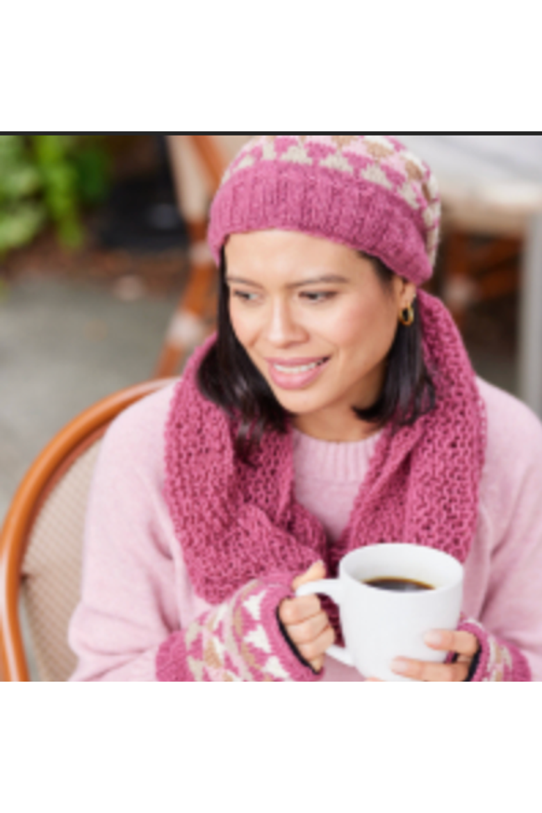 Hand-Knit Jaya Harlequin Wool Half Mitten, Alternate, color, Quarry