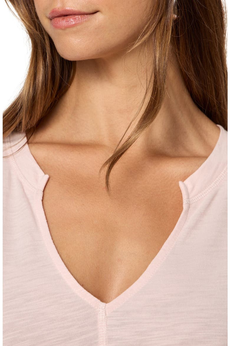 The New Girl Split Neck T-Shirt, Alternate, color, OXYGEN PIN