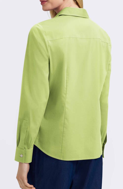 Foxcroft Mary Non-iron Stretch Cotton Button-up Shirt In Green