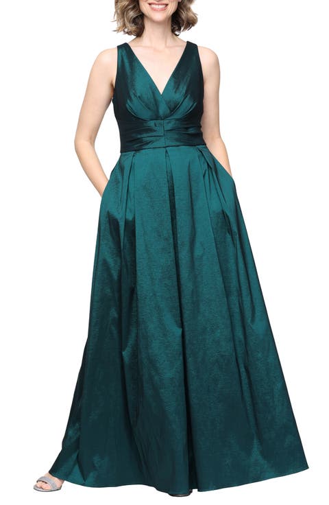 Sleeveless Stretch Taffeta Gown