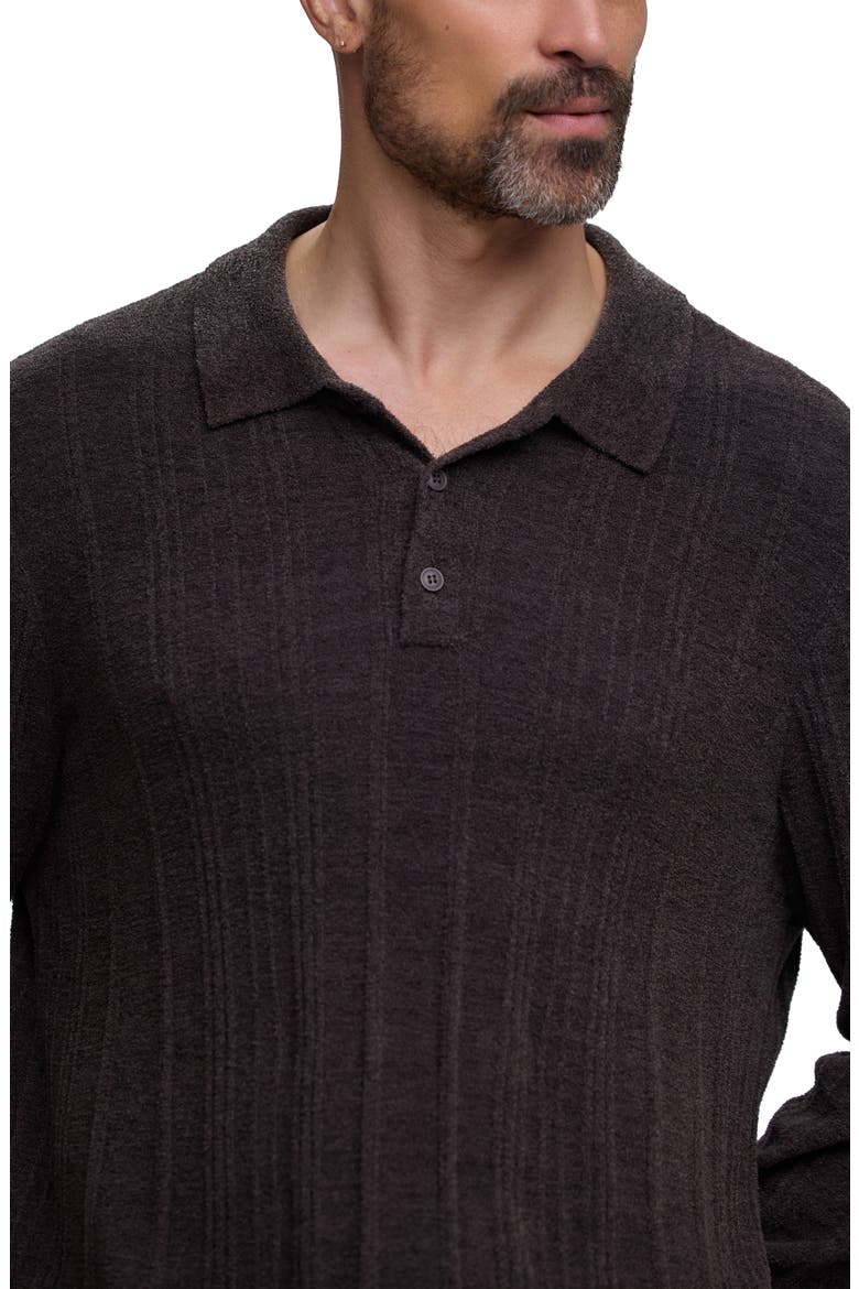 CozyChic Ultra Lite® Long Sleeve Rib Polo, Alternate, color, ESPRESSO