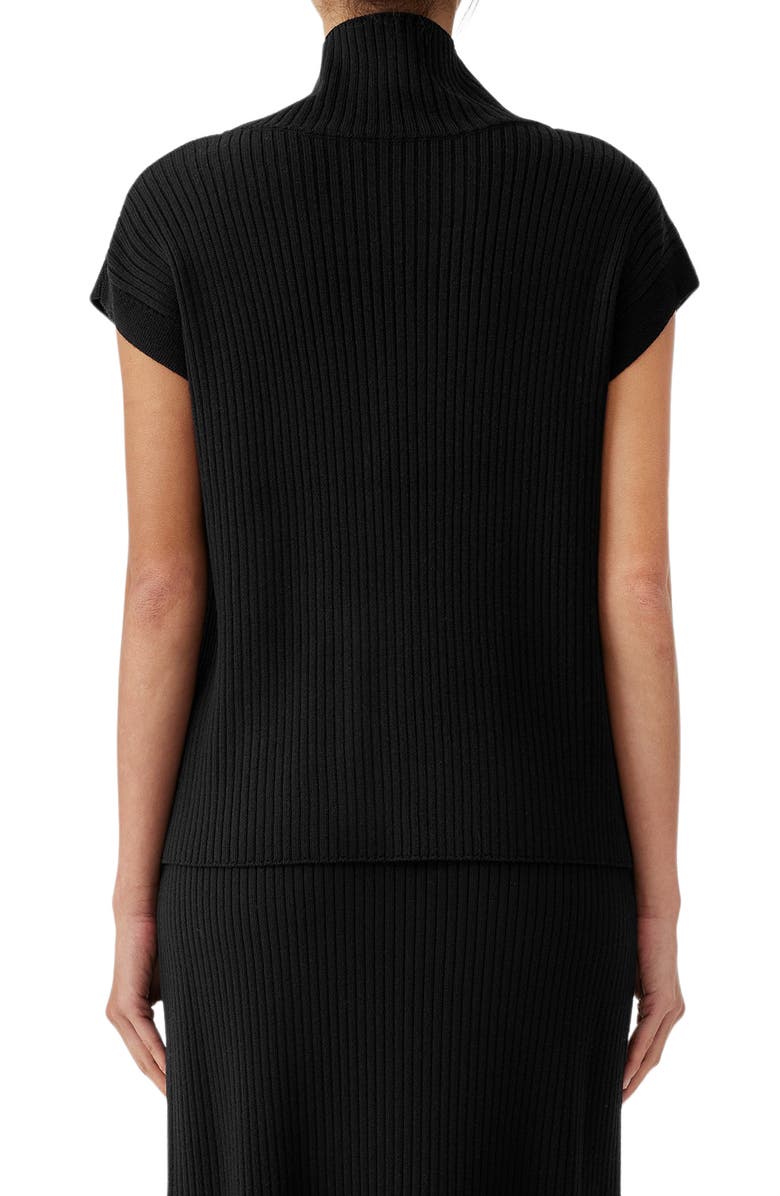 Eileen Fisher Turtleneck Merino Wool Short Sleeve Sweater, Alternate, color,
