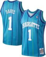 Mitchell & Ness Men's Mitchell & Ness Baron Davis Teal Charlotte Hornets 1999/00 Hardwood Classics Swingman Jersey