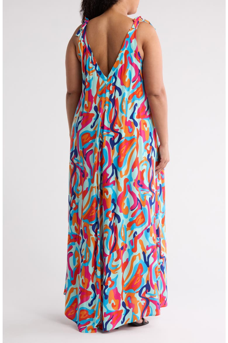 Elise Tie Strap Maxi Dress, Alternate, color, LAVA LEOPARD