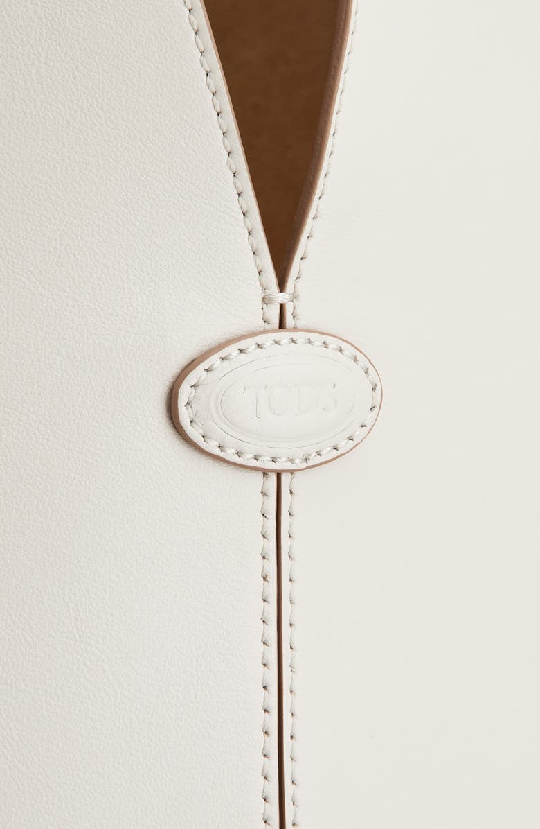 Tod's Small Sacca Leather Bucket Bag, Alternate, color, Bianco Calce