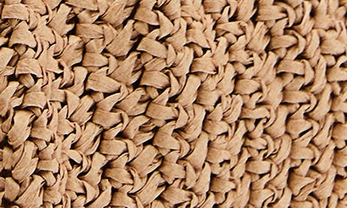 Mango Medium Straw Clutch In Beige