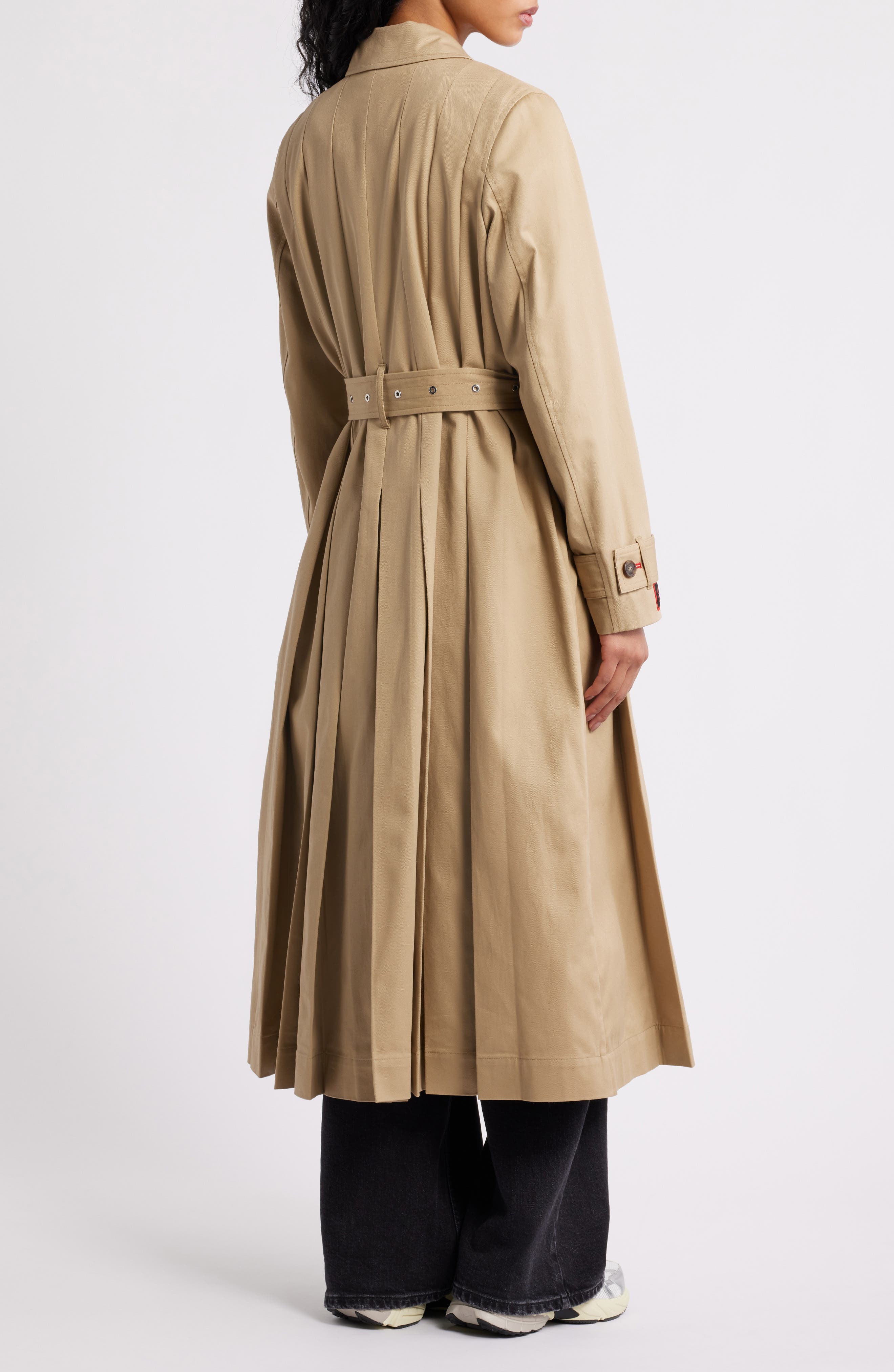 Sofia Pleated Belted Trench Coat - image 2