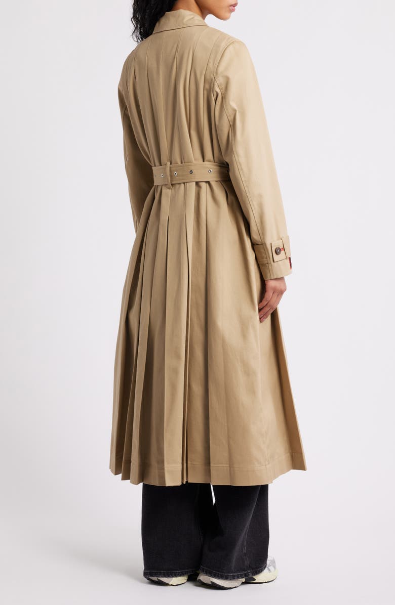 Damson Madder Sofia Pleated Belted Trench Coat, Alternate, color, Stone