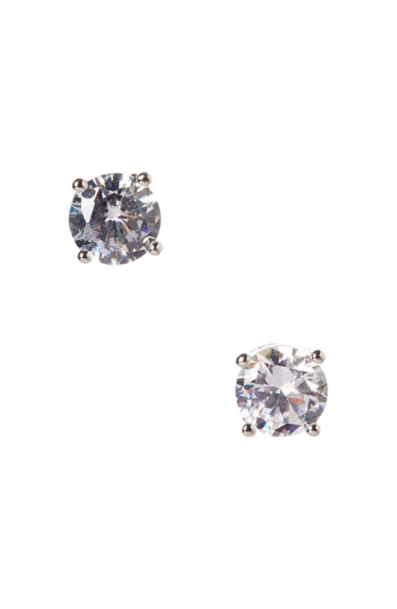 Hollywood Sensation Crystal Stud Earrings, Main, color, Silver