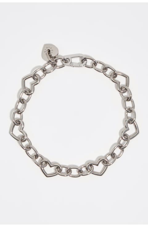 Heart Logo Metal Chain Necklace