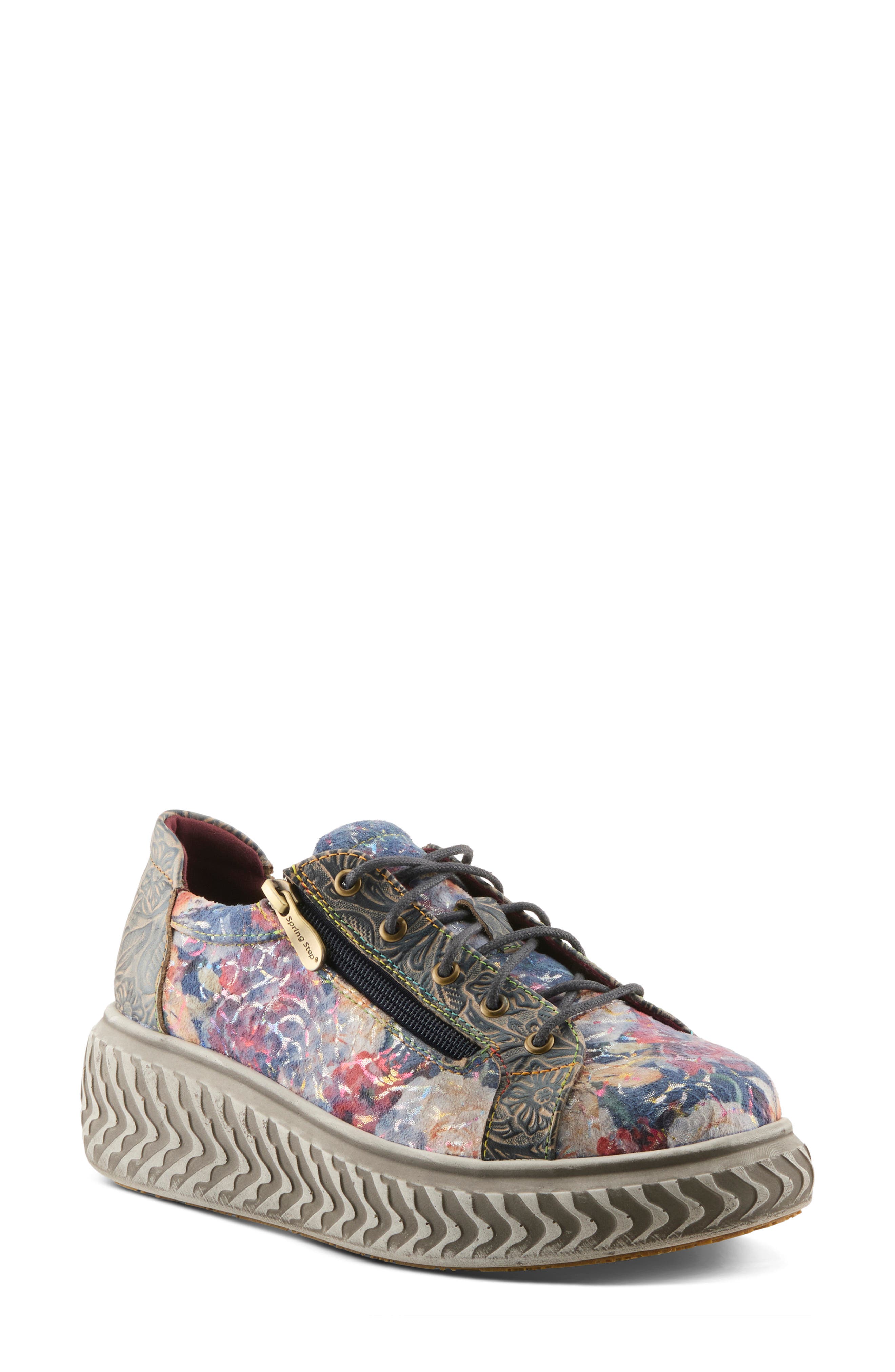 Tiretread Lace-Up Sneaker, Main, color, NAVY MULTI